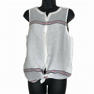 Lucky Brand Red White  & Blue Striped Sleeveless top Size M